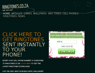 ringtones.co.za screenshot