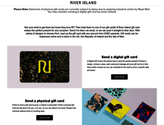 riverislandgiftcards.com screenshot