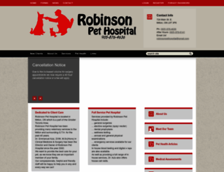 robinsonpethospital.ca screenshot