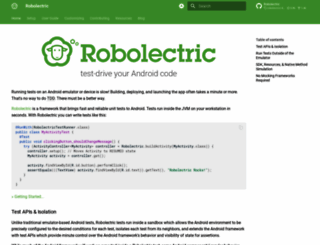 robolectric.org screenshot