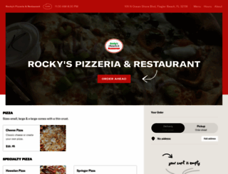 rockyspizzeriarestaurant.com screenshot