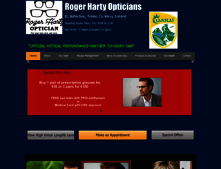 rogerhartyopticians.ie screenshot