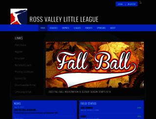 rossvalleylittleleague.org screenshot