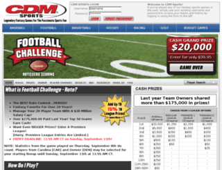 rotofootball.cdmsports.com screenshot