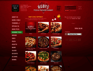rubyspizzaandpasta.com.au screenshot