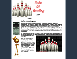 rulesofbowling.com screenshot