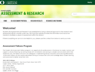 sa-assessment.uoregon.edu screenshot