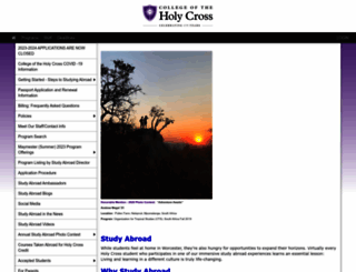 sa.holycross.edu screenshot