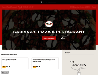 sabrinaspizzarestaurant.com screenshot