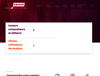 sacem.fr screenshot