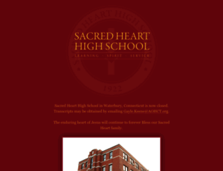 sacredhearthighschool.org screenshot