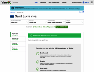 saint-lucia.visahq.com screenshot