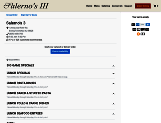 salernos3pizza.com screenshot