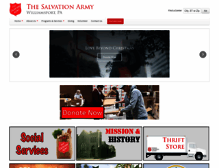 salvationarmywilliamsport.org screenshot
