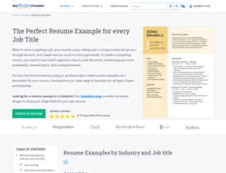 sample-resume.net screenshot