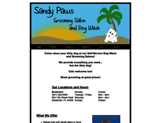 sandypawsdogwash.com screenshot