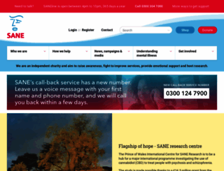 sane.org.uk screenshot