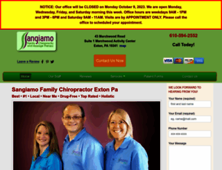 sangiamofamilychiropractic.com screenshot