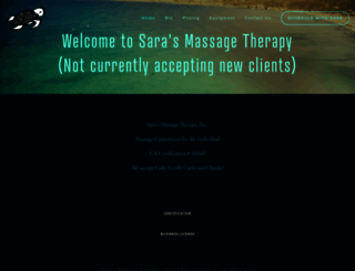 sarasmassagetherapy.com screenshot
