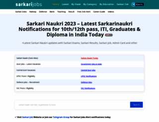 sarkarinaukri.recruitmentalerts.com screenshot
