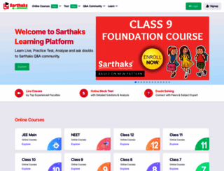 sarthaks.com screenshot