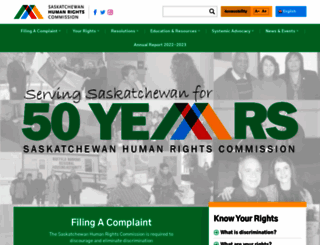 saskatchewanhumanrights.ca screenshot