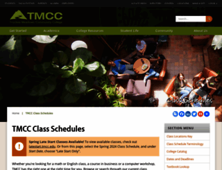 schedule.tmcc.edu screenshot