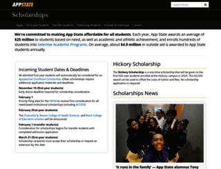 scholarships.appstate.edu screenshot