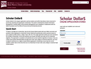 scholarships.nmsu.edu screenshot