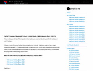 schoolholidayswa.com.au screenshot