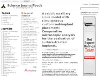 science.journalfeeds.com screenshot