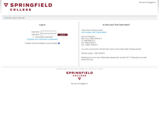 scmoodle2.springfieldcollege.edu screenshot