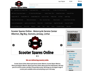 scootersparesonline.co.za screenshot