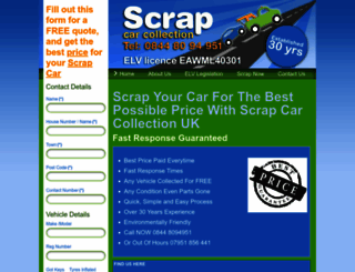 scrapcarcollectionuk.co.uk screenshot