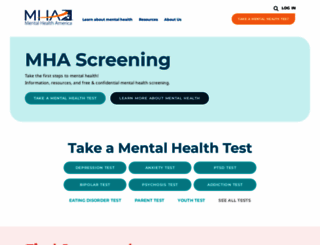 screening.mentalhealthamerica.net screenshot