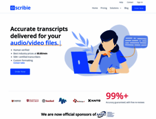 scribie.com screenshot