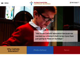 sdcatholicschools.org screenshot
