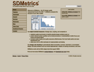 sdmetrics.com screenshot