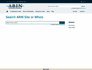search.arin.net screenshot