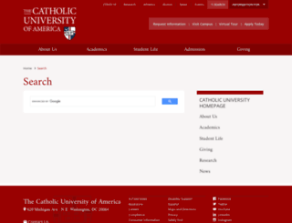 search.cua.edu screenshot