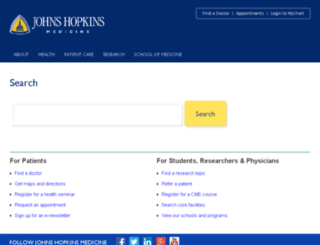 search.hopkinsmedicine.org screenshot