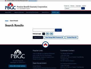 search.pbgc.gov screenshot
