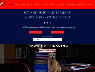 secaucuslibrary.org screenshot