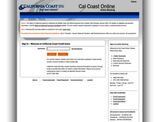 Access secure.calcoastcu.org. Cal Coast Online