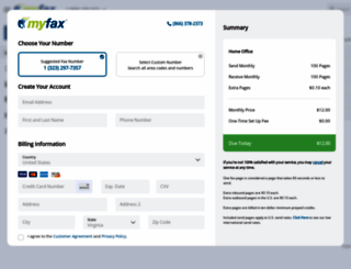 secure.myfax.com screenshot