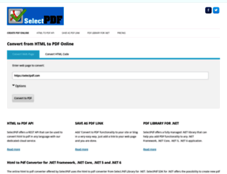 selectpdf.com screenshot