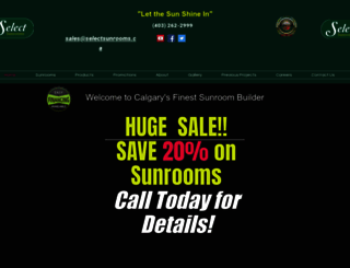 selectsunrooms.ca screenshot