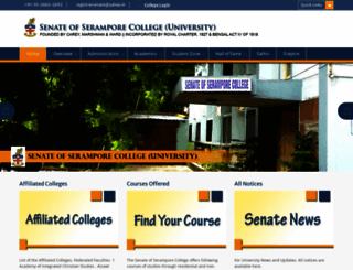senateofseramporecollege.edu.in screenshot
