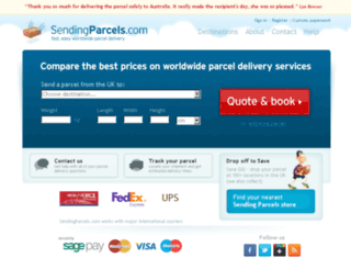 sendingparcels.com screenshot
