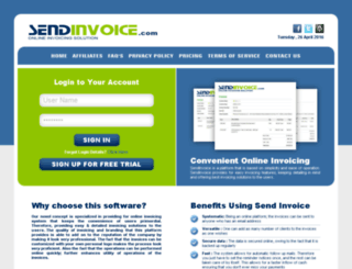 sendinvoice.com screenshot
